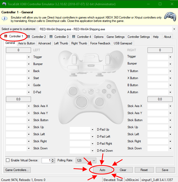 Xbox 360ce settings