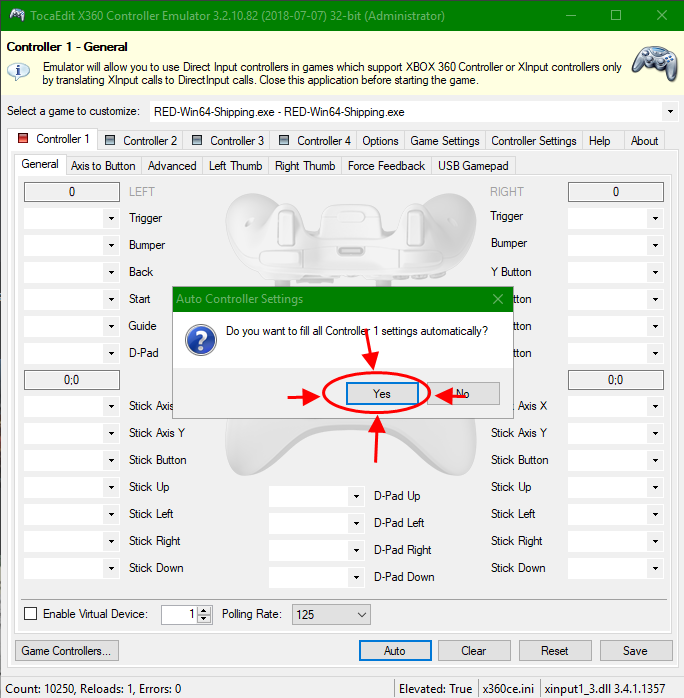Xbox 360ce settings